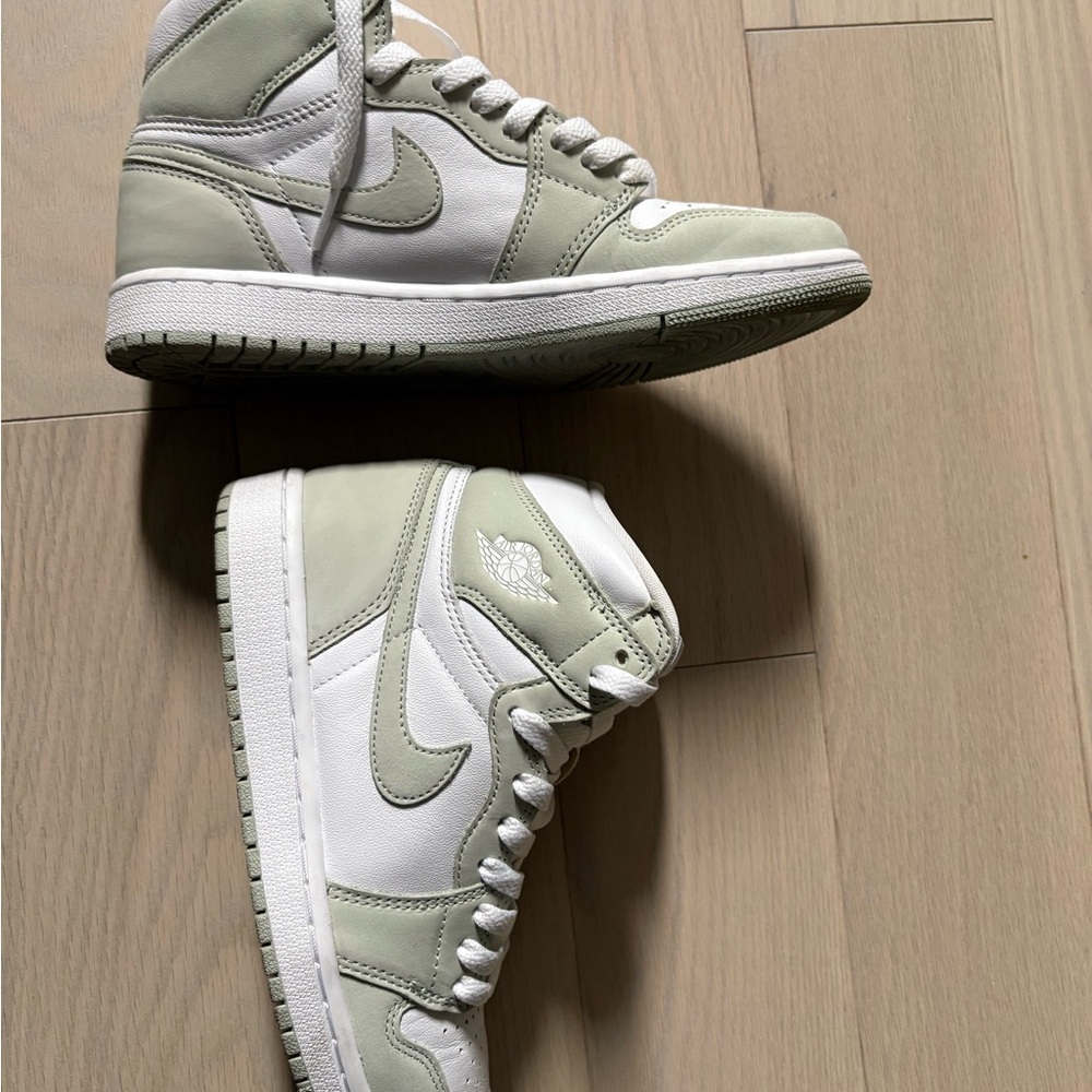 Nike Air Jordan High-Top Sneakers in White and Sage
